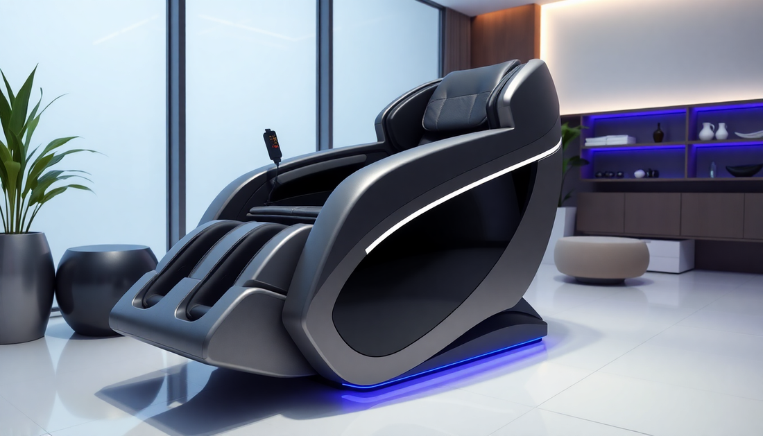 Advanced Fujiiryoki massage techniques demonstrated in a modern massage chair with sleek design.