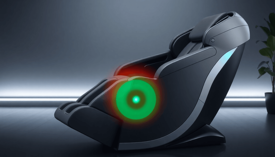 Fujiiryoki massage chair techniques demonstrated on an innovative model featuring calming design and advanced features.