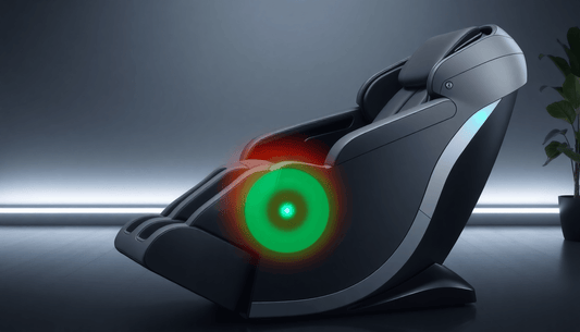 Fujiiryoki massage chair techniques demonstrated on an innovative model featuring calming design and advanced features.