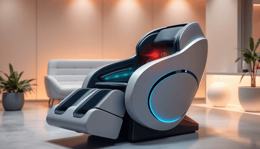 Fujiiryoki massage chair showcasing advanced design and targeting features for effective relaxation and therapy.