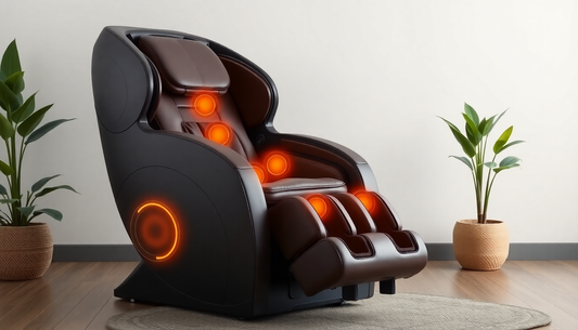 Fujiiryoki massage chair benefits featuring a modern massage chair designed for targeted body relaxation.