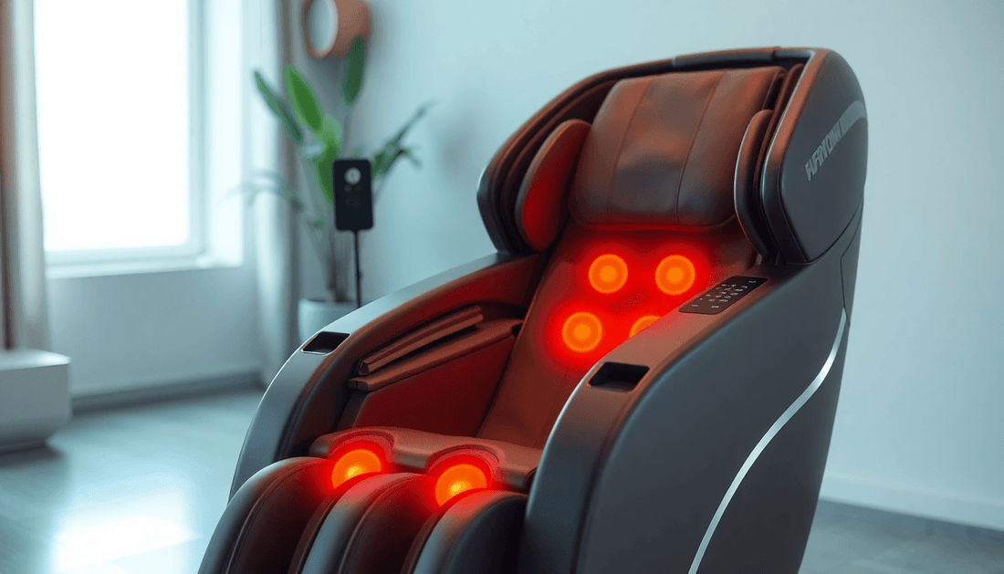 Fujiiryoki massage chair techniques featuring advanced heat and massage functions for relaxation and wellness.