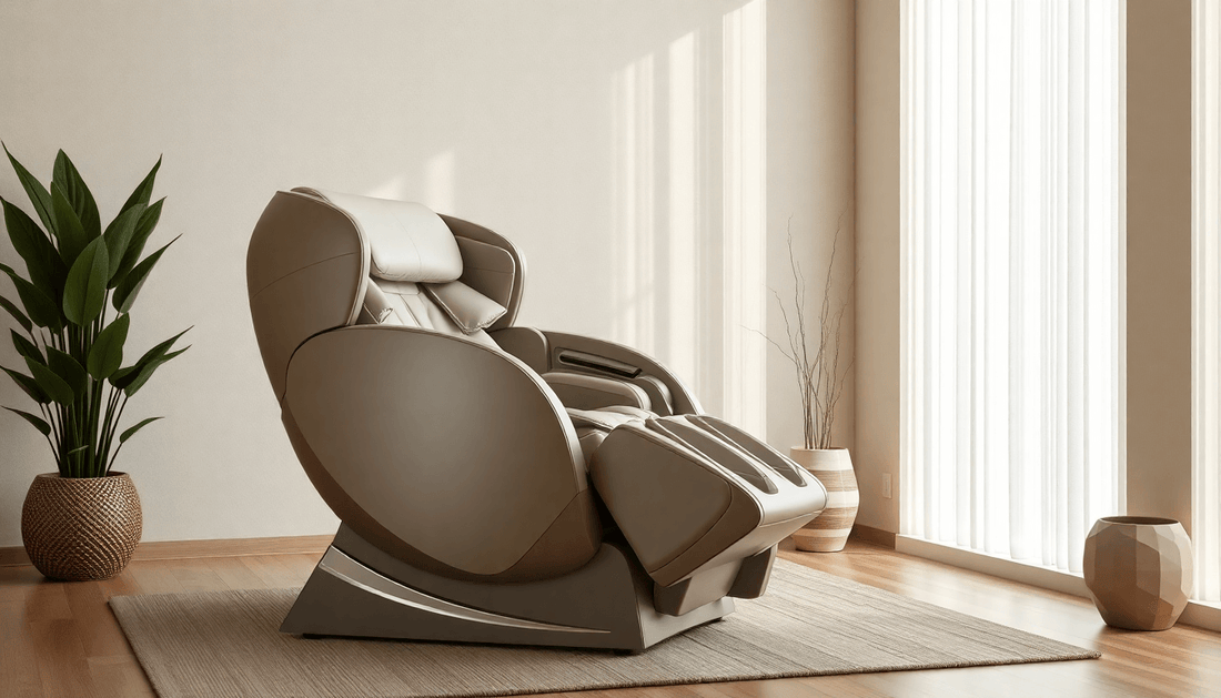 Fujiiryoki massage chairs 2026 in a modern, serene interior setting with natural light.