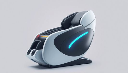 Fujiiryoki targeted massage techniques in a modern massage chair design with advanced features.