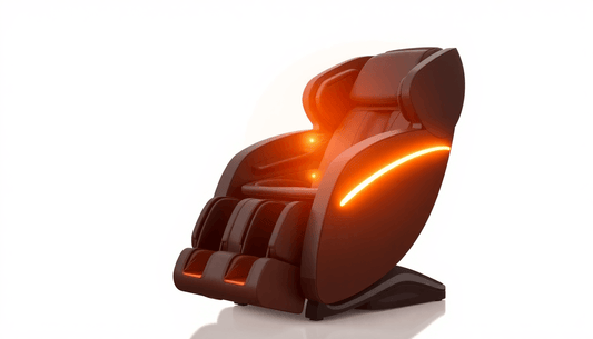 Fujiiryoki massage chair SEO strategy with modern design and glowing features for relaxation and wellness.
