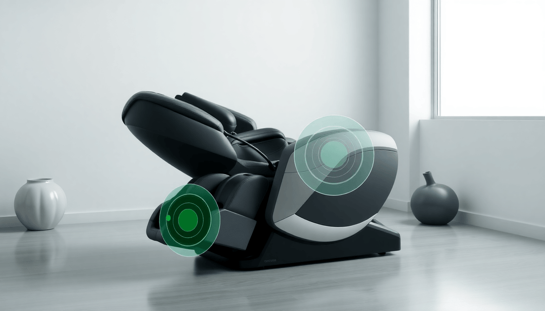 Fujiiryoki massage chair techniques showcasing advanced massage spots highlighted in a modern living space.