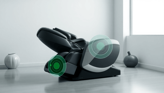 Fujiiryoki massage chair techniques showcasing advanced massage spots highlighted in a modern living space.