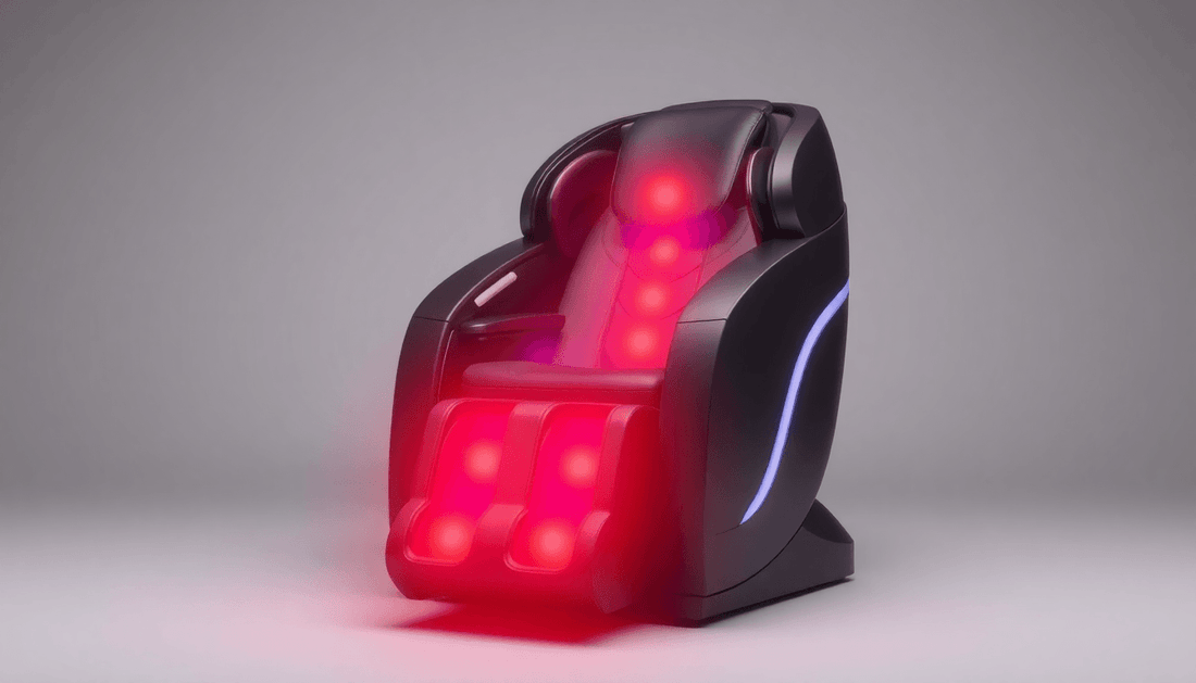 Fujiiryoki massage chair optimization showcasing advanced design and infrared technology for full-body relaxation.