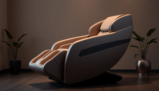 Fujiiryoki massage chairs wellness in modern interior with plants and soft lighting, showcasing comfort and style.