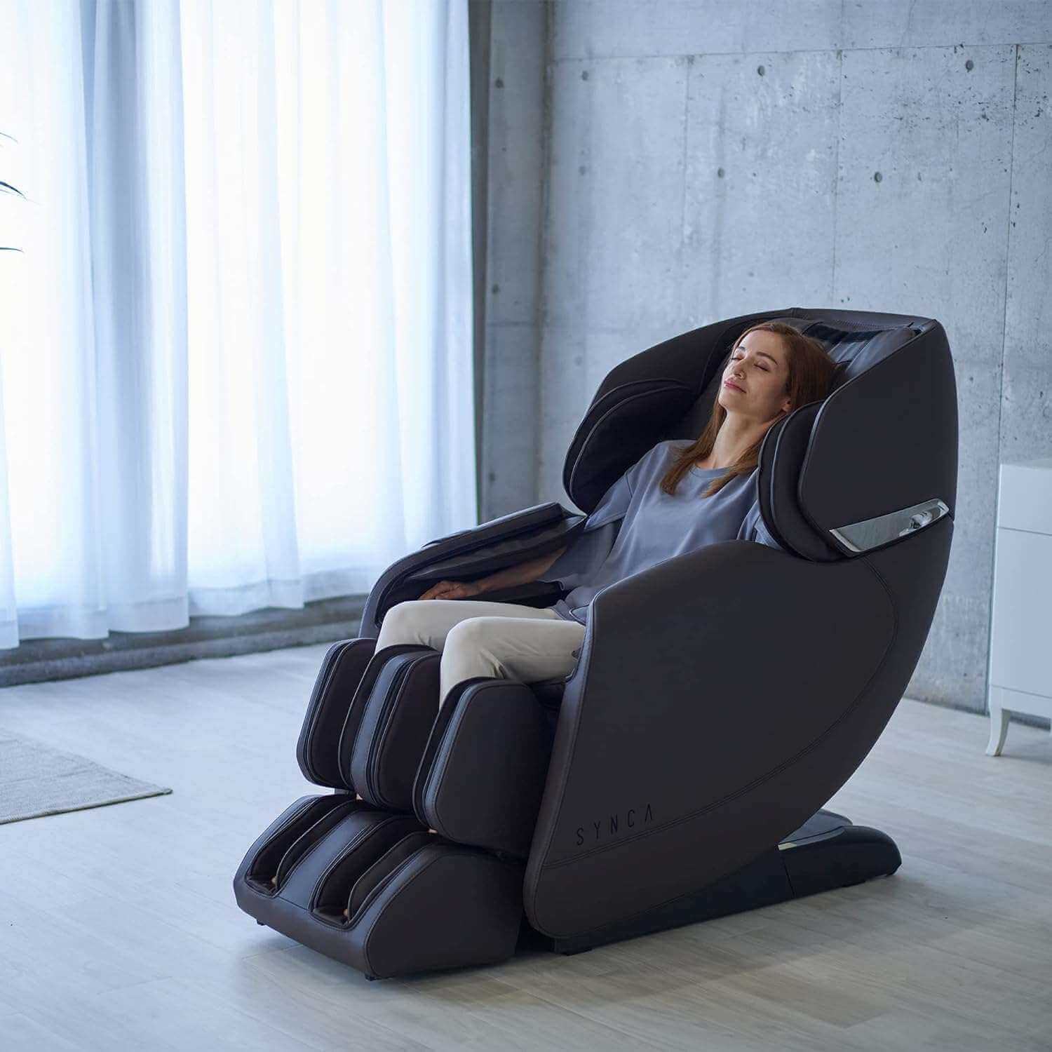Synca Wellness Hisho - SL Track Heated Deluxe Zero Gravity Massage Chair - Electric Massaging Chairs